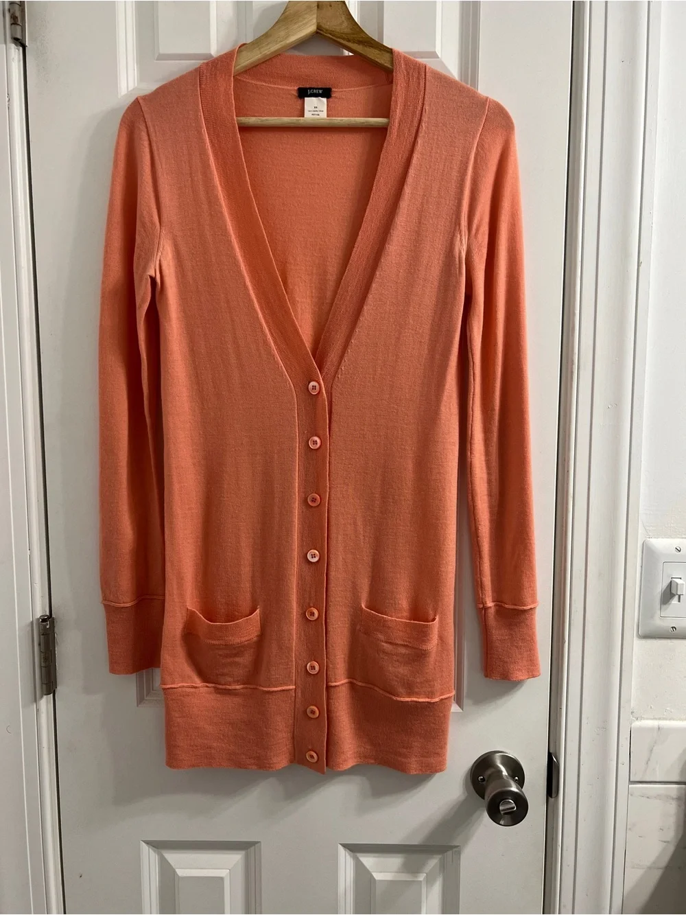 J. Crew Button-Front Lightweight Merino Wool Cardigan-XS